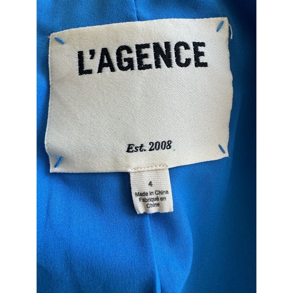 L'Agence Inez Crop Blazer Campanula Cobalt Blue Size 4 - Picture 13 of 16
